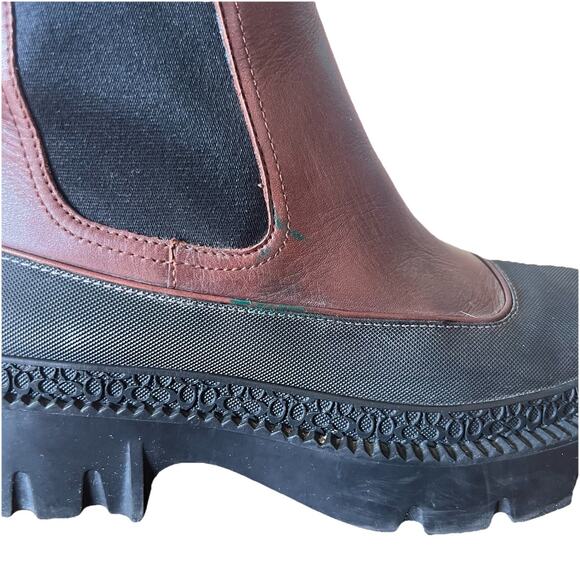Coach Jayla Boots Brown Black Leather Lug Sole Platform Ankle Booties Women 7.5 - Picture 6 of 8